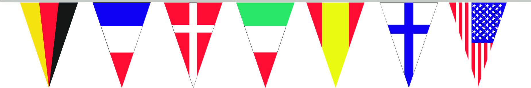 Gründl | Wimpelkette, (Internationale Flaggen) 12m, 18x36cm Wimpel